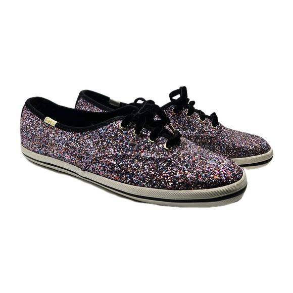 Keds for Kate Spade New York Champion Rainbow Glitter Size 8.5 Velvet Laces NEW - Picture 1 of 8